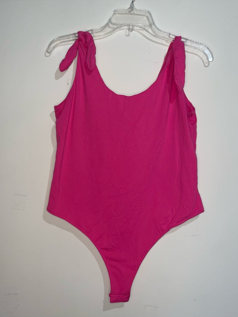 Cabana By Crown And Ivy Hot Pink Tie Strap XL Tank Top Bodysuit Comfy 80s Soft
